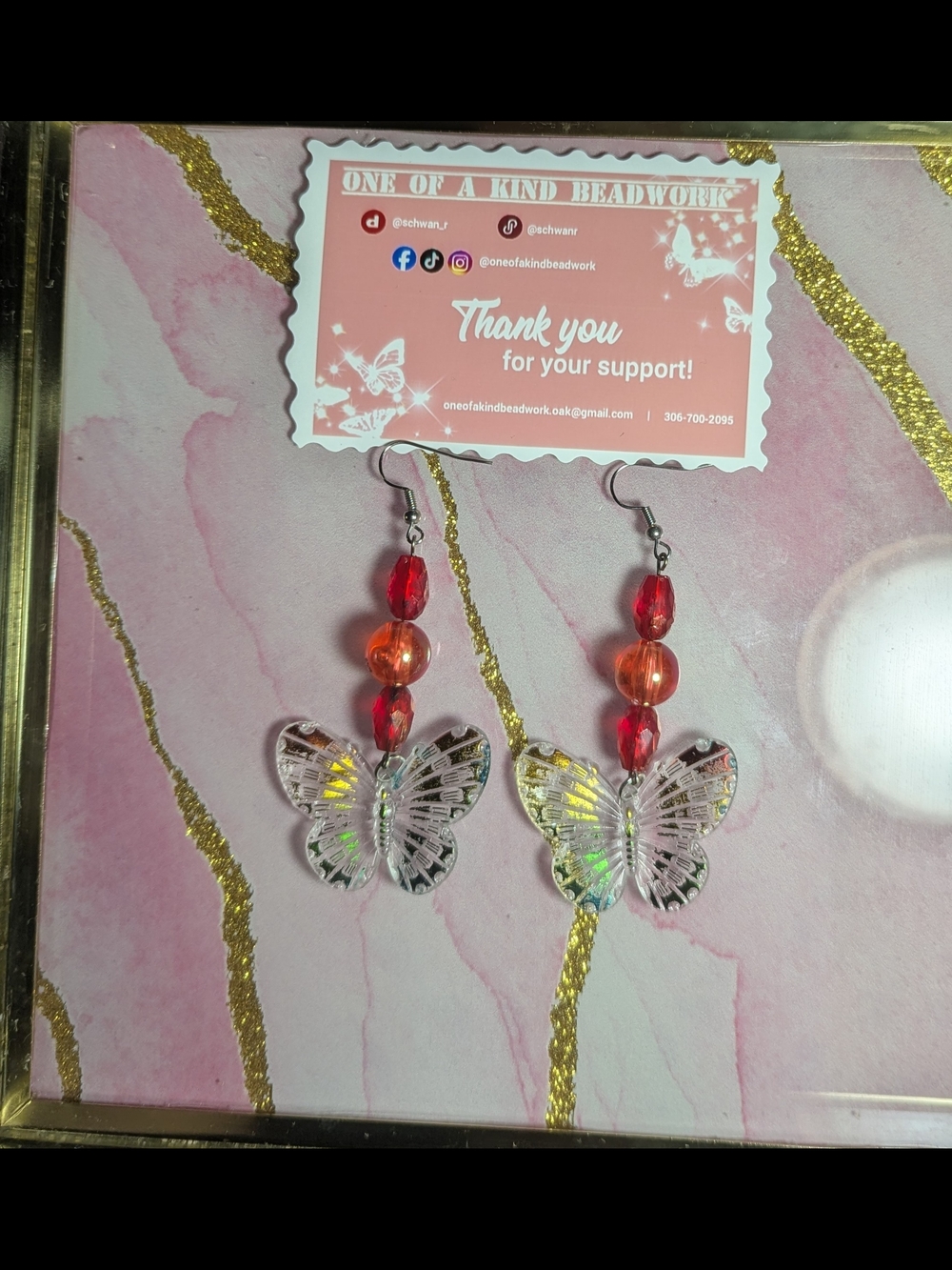 Red Butterfly Earrings
